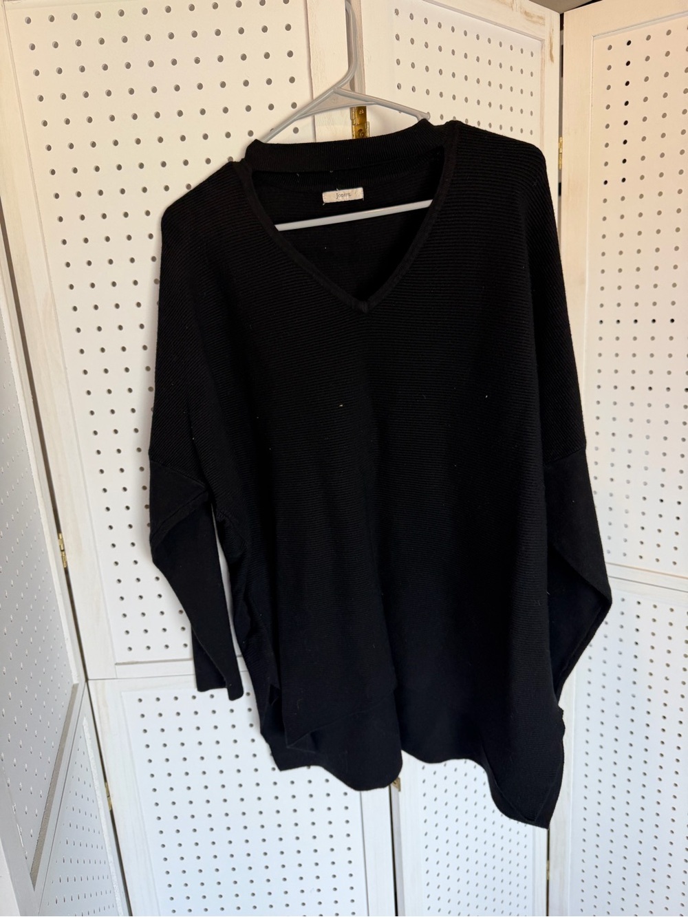 Jodiel - Black V-Neck Women's Cut Out Sweater